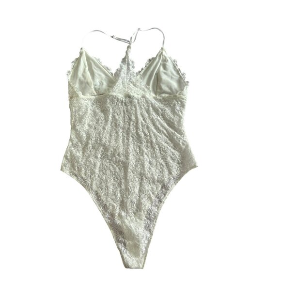 AllSaints White Lace Erity Bodysuit Adjustable Straps Racerback Size 6 Snaps - Picture 7 of 9